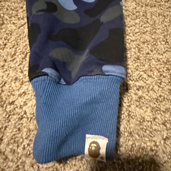 Blue Camo Men's Hoodie - Picture 6 of 8